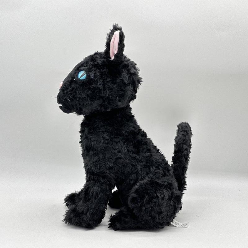 34cm 13.38in Black Cat Plush Toy, Cute Cat Plushie, Stuffed Animal Anime Doll, Desk Ornament, Decorative Toy, Perfect Toy