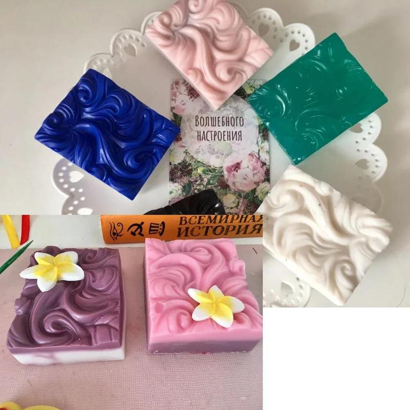 4-cavity Wavy Flower Silicone Soap Mold, DIY Handmade Soap Mold, Candle Mold, Essential Oil Soap Mold for Home Use