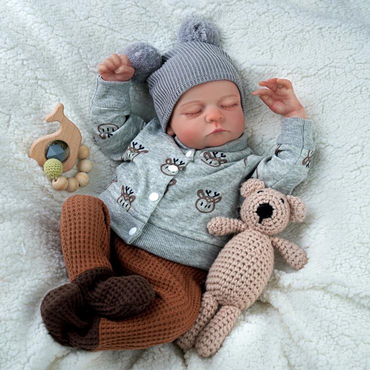 Babeside Lifelike Reborn Baby Dolls Boy - 17-Inch Soft Body Realistic-Newborn Full Body Vinyl Anatomically Correct Real Life Baby Dolls with Toy Accessories for Kids Age 3 4 5 6 7 +