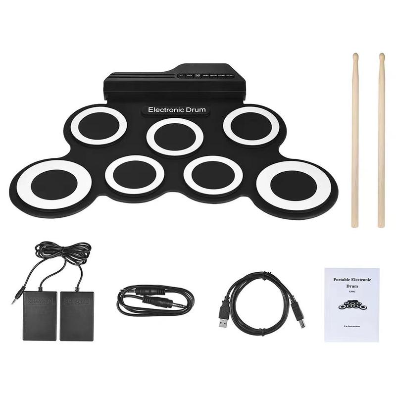 Spring Portable Electronic Drum Kit, 1 Set Foldable Electric Drum, Electric Drum Kit for Beginners, Electric Drum Pad, Christmas Gift