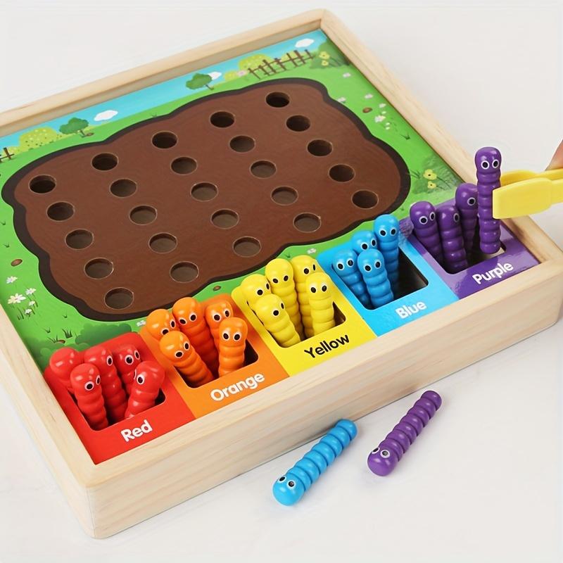 Children's educational early childhood wooden color classification insect catching game hands-on brain interactive toy , Pet Owners