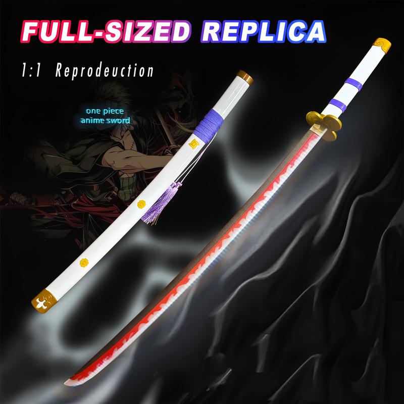 2.0 Upgraded Light Up One Piece Yama Enma White Sword - 40 inches Plastic Anime cosplay prop with Belt & Stand