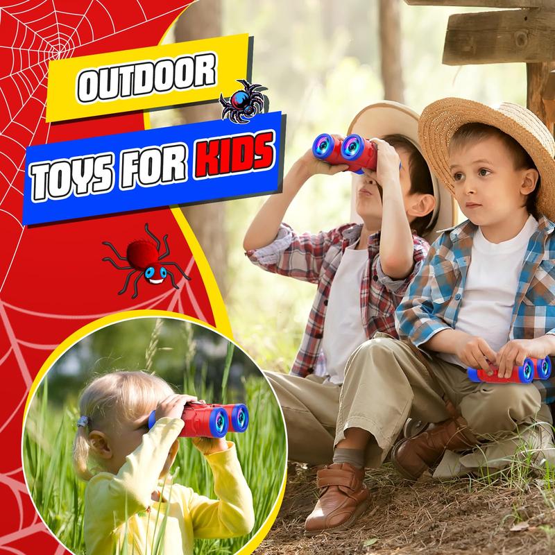 Spider Binoculars for Kids Ages 3-8 Boy Toys with Compass Christmas Birthday Gifts for 3 4 5 6 7 8 Year Old Boys Girls Toy Age 4-6 6-8 Boy Outdoor Toys for Camping