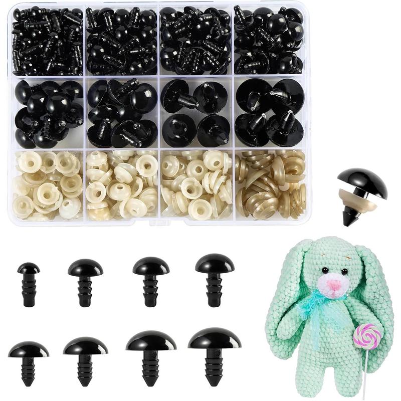 260PCS Plastic Safety Eyes with Washers, 6-18 mm, 8 Sizes Safety Eyes for Crochet Crafts, DIY Crafts, Stuffed Animals