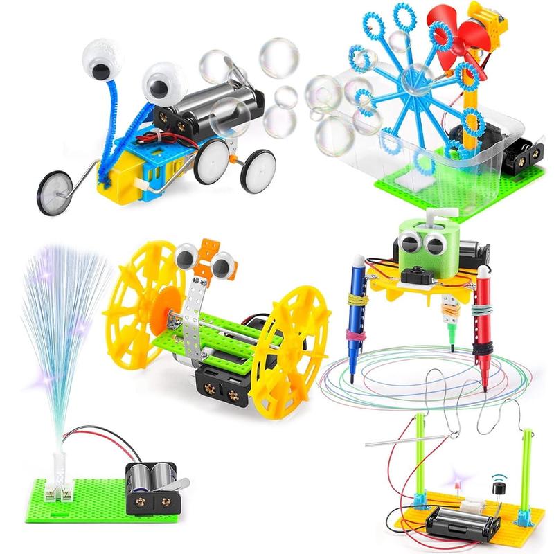 STEM Robotics Kit, 6 Set Electronic Science Experiments Projects for Kids, Learn by Playing, Boys Toys Ages 7 8 9 10 11 12 Years, DIY Engineering Robotic Building Kits for Boys