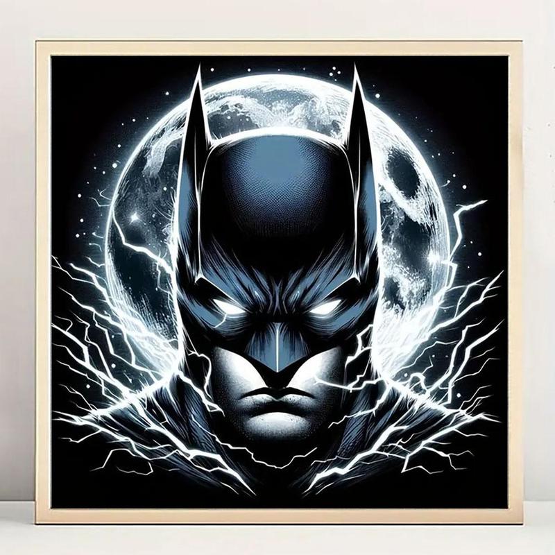 Batman Pattern DIY Diamond Arts Colorful Painting Kit without Frame, DIY 5D Diamond Arts Colorful Painting for Home Bedroom Wall Decor