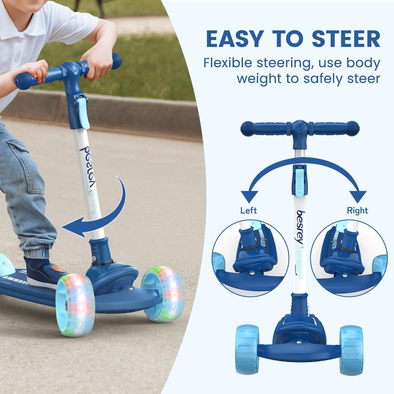 Besrey  Scooter for Kids 3-15 years old scooters for big kids 8-12 Folding LED four positions scooter cheap scooter Outdoor Scooter