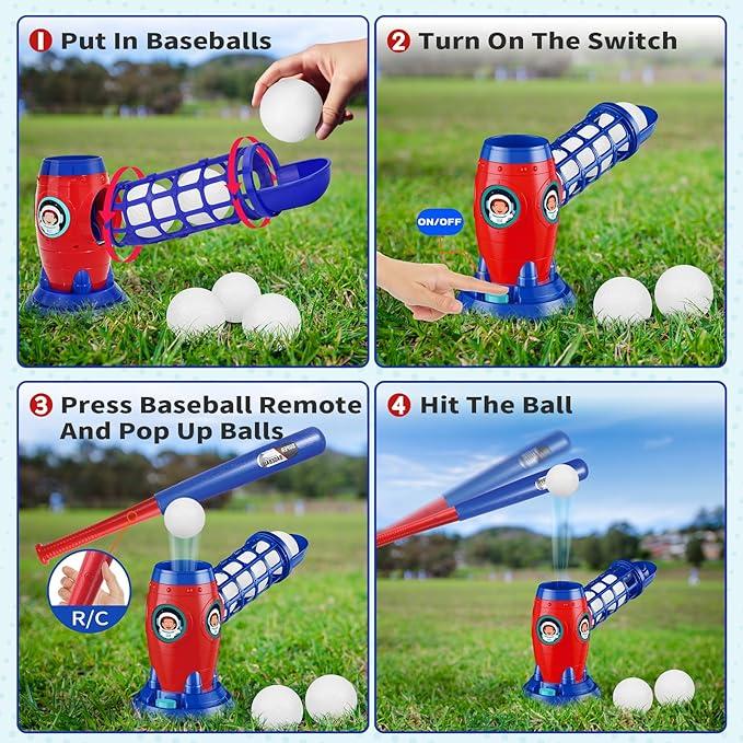 Electric Remote Contron Baseball Set(11 Ball),Improve Hand-eye foot coodination for kids toy gift