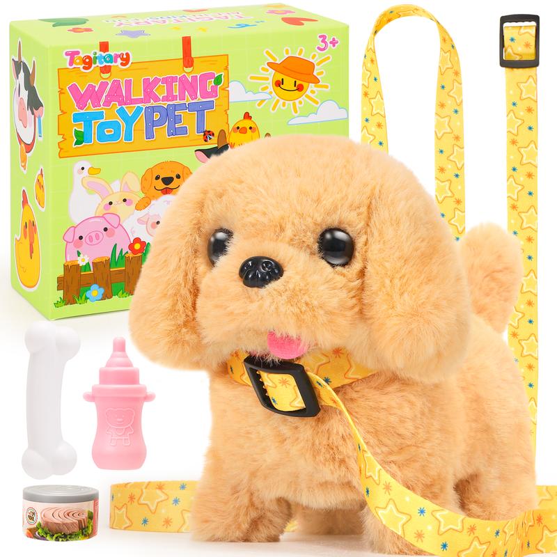 Plush Toys Walking Dog Toys That Can Walk, Bark and Wag Tail,Interactive Electronic Pet Toys Puppy with Leash,Easter Christmas Birthday Gift