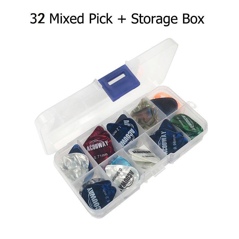 Multicolor Guitar Picks with Storage Box, 30pcs set Durable Guitar Picks with Storage Case, Guitar Accessories, Christmas Gift