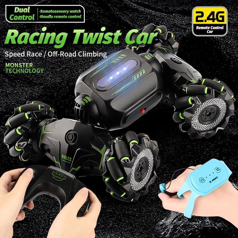 Remote Control Stunt Car, 2.4GHz Gesture Sensor RC Car with Light, Four-wheel Drive Remote Control Car, Birthday Gift for Kids