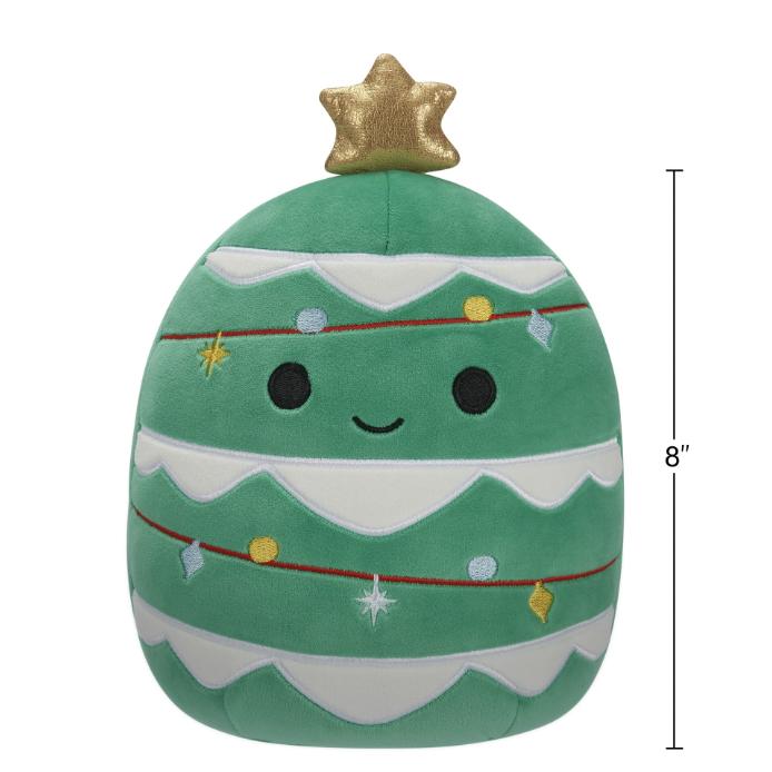 Squishmallows Original 8 inch Johann the Christmas Tree with Snow - Child's Ultra Soft Plush Toy