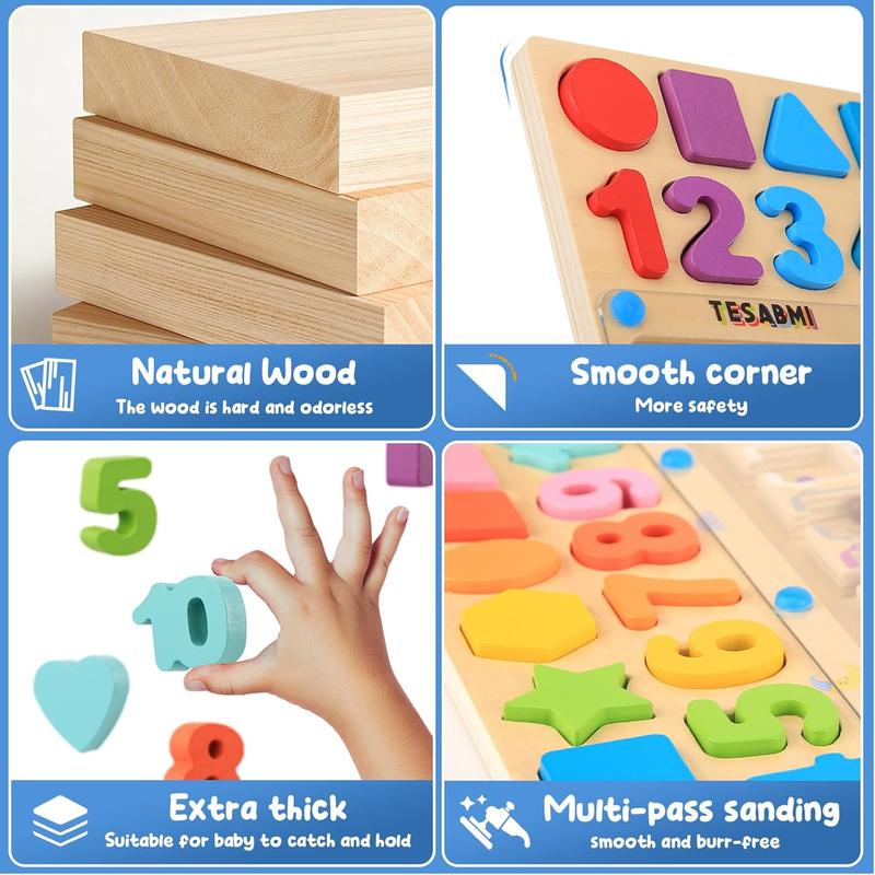 Magnetic Color and Number Maze, Montessori Toys for 3+ Year Old, Shape & Number Wooden Puzzle Sorting Toys, Toddler Fine Motor Skills Toys, Stocking Stuffers for Kids, Gifts for Boys Girls