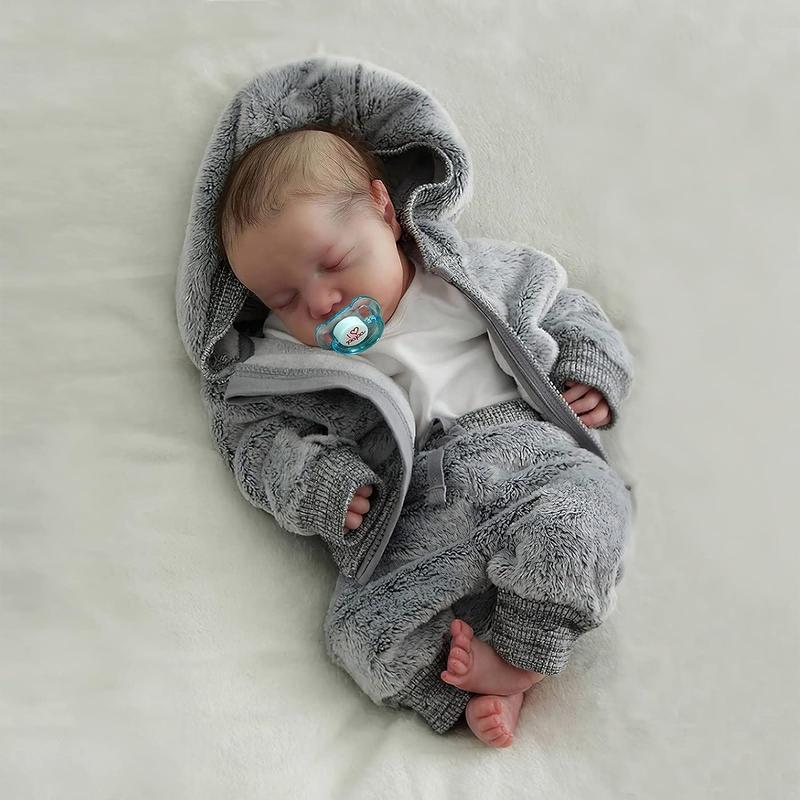 BABESIDE Lifelike Reborn Baby Dolls Boy - 17 inches Full Body Vinyl Anatomically Correct - Realistic Newborn Baby Dolls - Real Life Baby Doll Baby Boy with Feeding Kit Gift Box for Kids