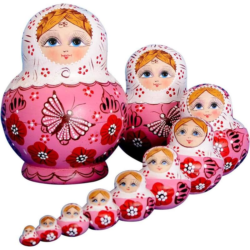 10pcs Russian Nesting Dolls Matryoshka handmade01071