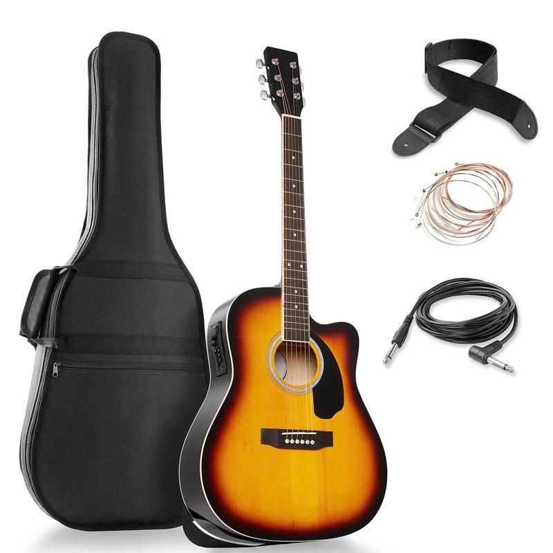 30-Inch Beginner Acoustic Guitar Starter Package, Black, Sunburst, Red, Natural, Brown, Blue - YOUTH MUSIC