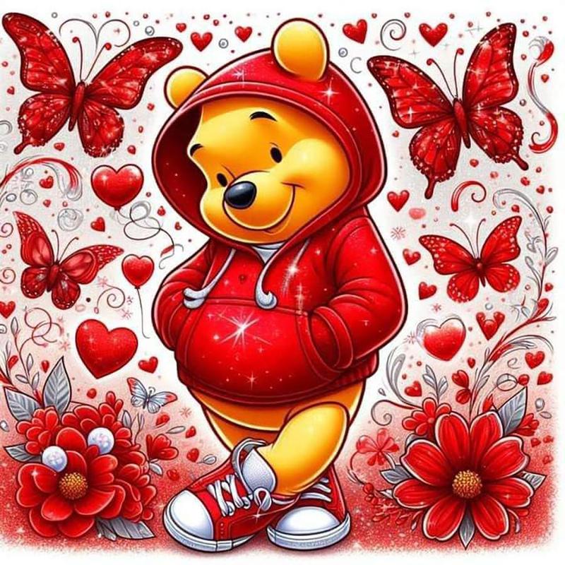 Cartoon Bear Pattern DIY Diamond Arts Colorful Painting Kit without Frame, DIY 5D Diamond Arts Colorful Painting Kit, Wall Art Decor for Home