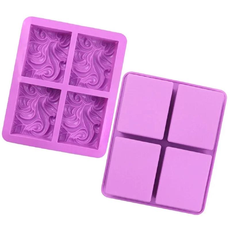 4-cavity Wavy Flower Silicone Soap Mold, DIY Handmade Soap Mold, Candle Mold, Essential Oil Soap Mold for Home Use