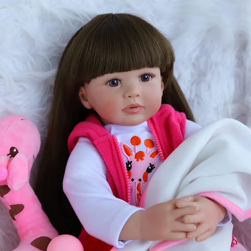 24 Inch Adorable Baby Doll, Lifelike Reborn Baby Doll, Realistic Baby Girl Doll, Cute Baby Doll for Kids, Fun Gift for Toddlers, Soft & Comfy Baby Girl Toy for Home Ornaments, Reborn Baby Dolls