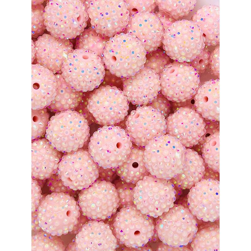 Baby Pink Rhinestone Beads | Pink Beads | Bubblegum Beads | Colorful Beads | DIY Craft Supplies