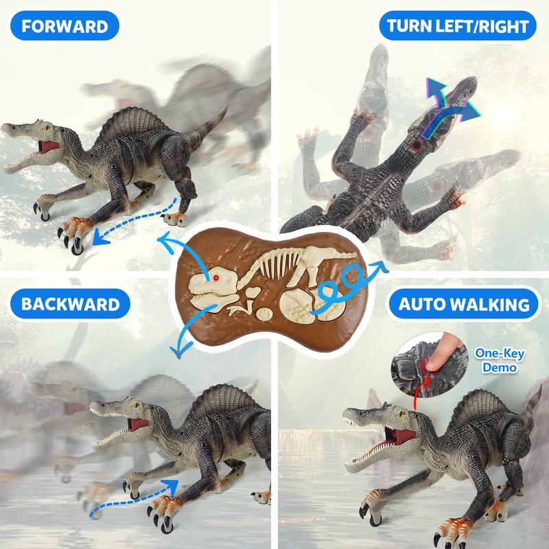 Remote Control Jurassic Dino: Spinosaurus vs T-Rex, Swift Movement & Water Spray, Ideal Boys' Gift