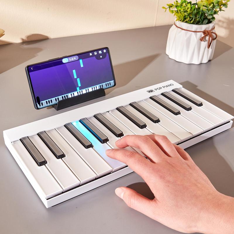 Smart Piano Keyboard, Portable Bluetooth-compatible Keyboard with 800 Songs APP, Music Accessories for Beginners & Music Lovers