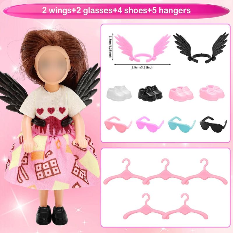 Christmas gift 25 PCS Girl Doll Clothes Dress Outfits and Shoes for Girl Doll Clothing 4 Pairs of Shoes for 4-6 Inch Dolls Clothes Accessories