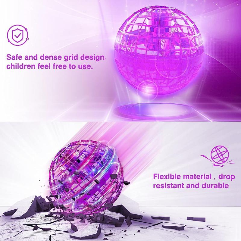 AwwPicks Flying Orb Ball, Flying Spinner with Endless Tricks, 2023 Upgraded Flying Ball Toy, Cool Toys Gifts for Boys Girls Teens Kids Indoor Outdoor Toys, Hand Controlled Boomerang Hover Ball, Halloween, Easter, Christmas Gifts (Purple)