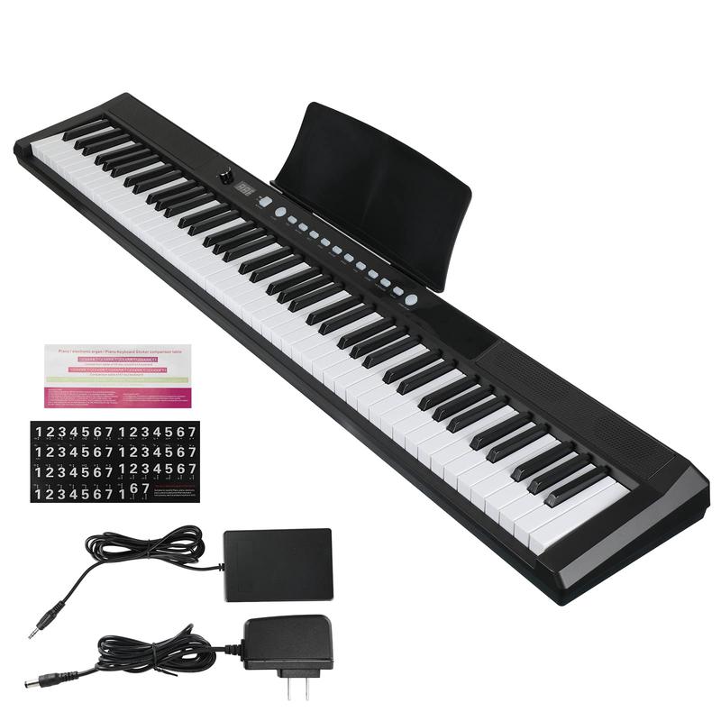 Asmuse  Valentine's Day Gift 88-Key Full Size Electric Piano Keyboard Set, Digital Piano with Sustain Pedal, Power Supply, Built-In Speakers, Black