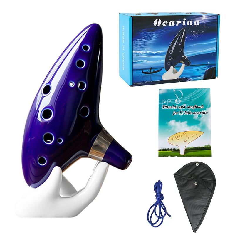 Ocarina of Time 12 Hole Alto C Ocarina Instrument with Getting Started Guide Display Stand and Color box