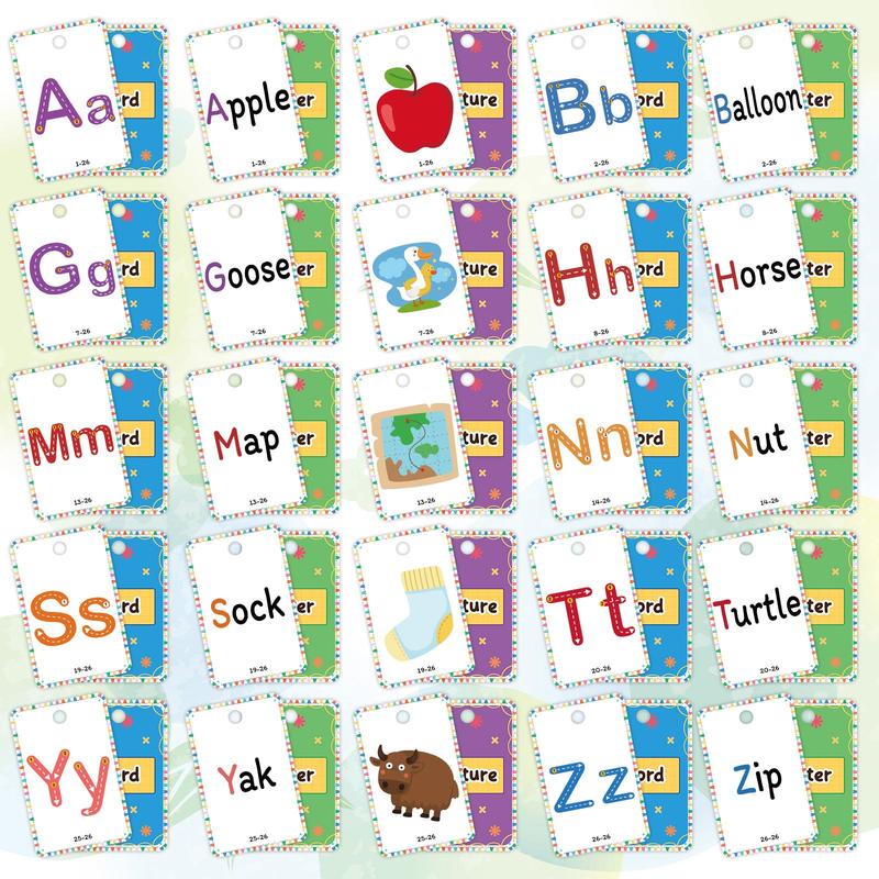 Alphabet Learning Flash Card, 2 Counts set Special Education Learning Card, Educational Card for Speech Therapy Reading Manipulative Spelling