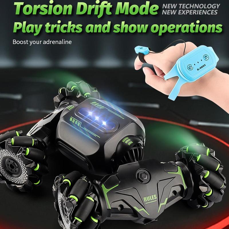 Remote Control Stunt Car, 2.4GHz Gesture Sensor RC Car with Light, Four-wheel Drive Remote Control Car, Birthday Gift for Kids