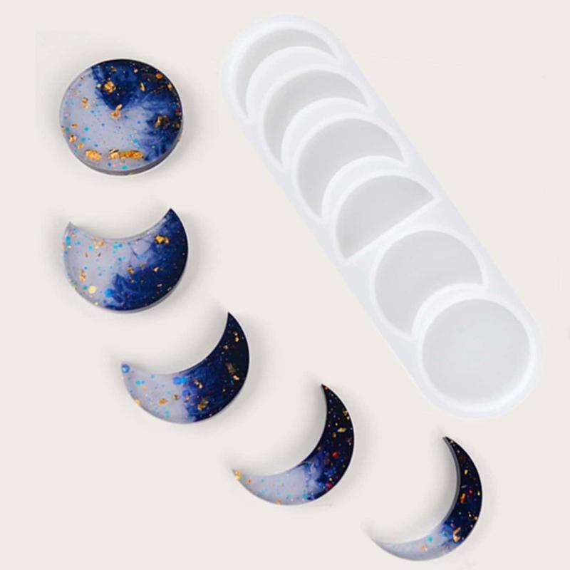 Moon Shaped Silicone Mold, 1 Set DIY Soap Making Mold, Home Decoration Mold, DIY Candle Making Tool For Home Decor