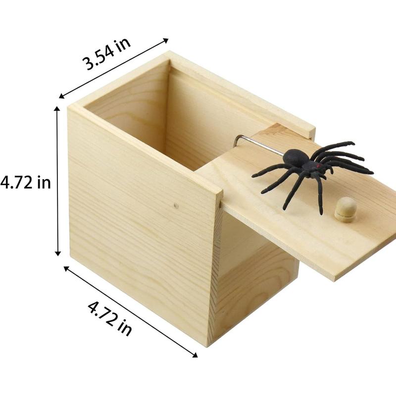 Original Spider Scare Prank Box, Hilarious Wooden Scare Box,Handmade Fun Joke Scarebox Toy,Practical Gift Toy Spider Box Prankoy Prank for Adults