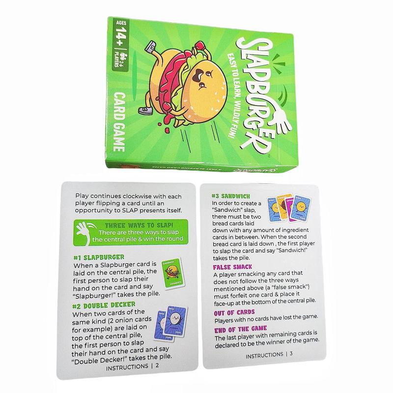 Slap Burger Game, 1 Box Funny Slap Burger Game Card, Creative Party Gift, Holiday Accessory, Birthday Party Supplies, Party Accessory