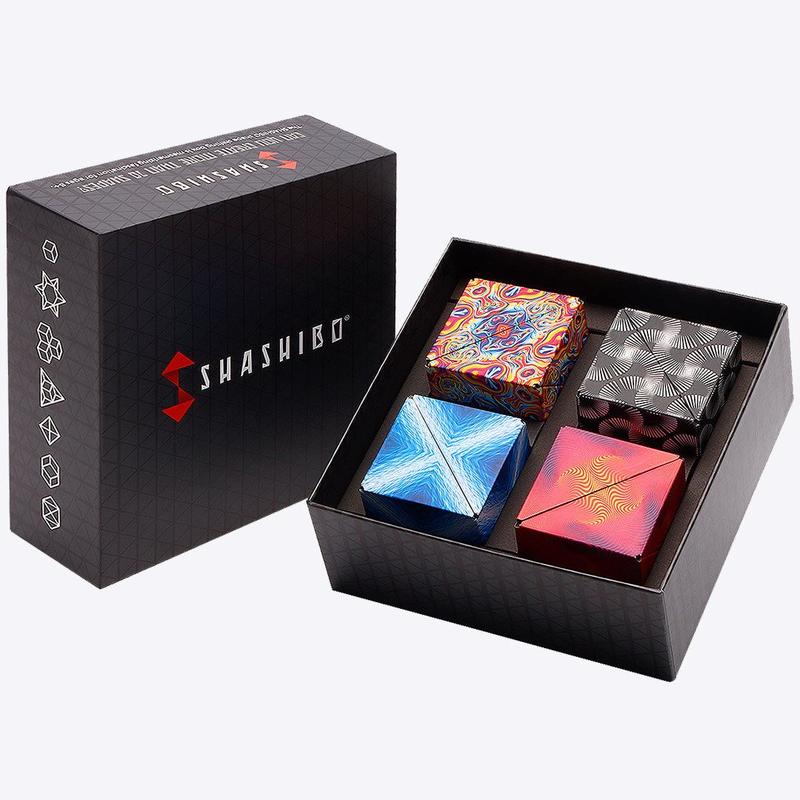 Shashibo Gift Box Set - Spaced Out, Black & White, Optical Illusion & Blue Planet Designs