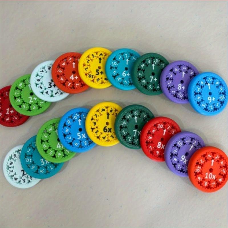 Mathematical Fidget Spinners: 9 Addition & Subtraction, 9 Multiplication & Division, 18 Total - Educational Counting Toys for Ages 14 and Up