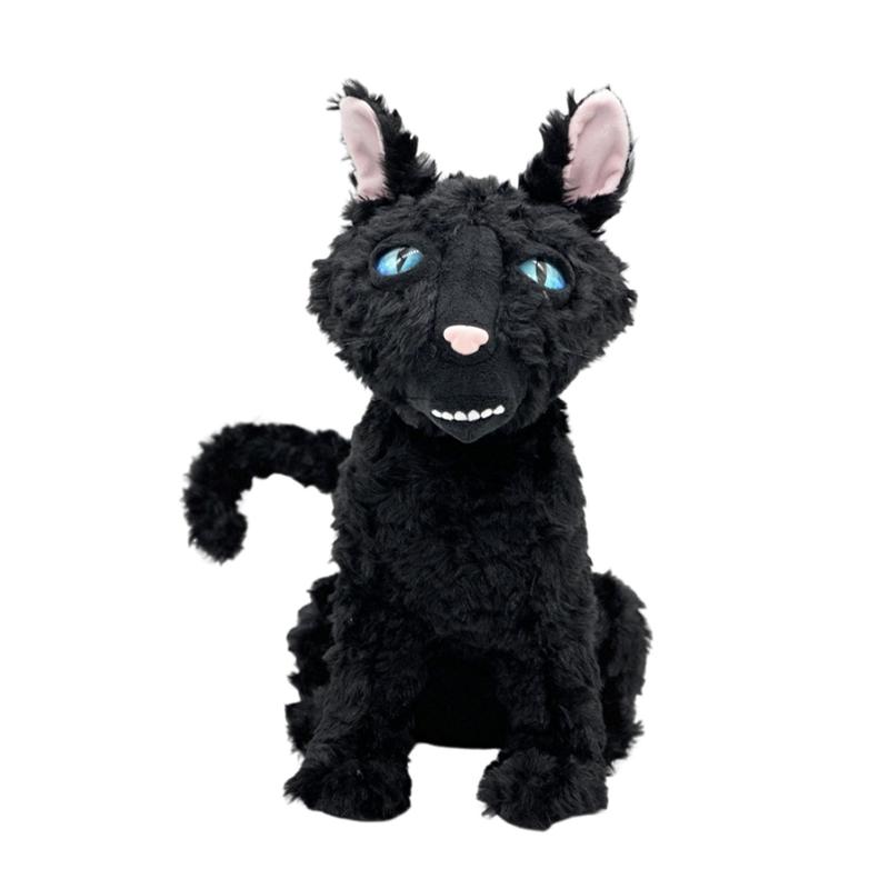 34cm 13.38in Black Cat Plush Toy, Cute Cat Plushie, Stuffed Animal Anime Doll, Desk Ornament, Decorative Toy, Perfect Toy