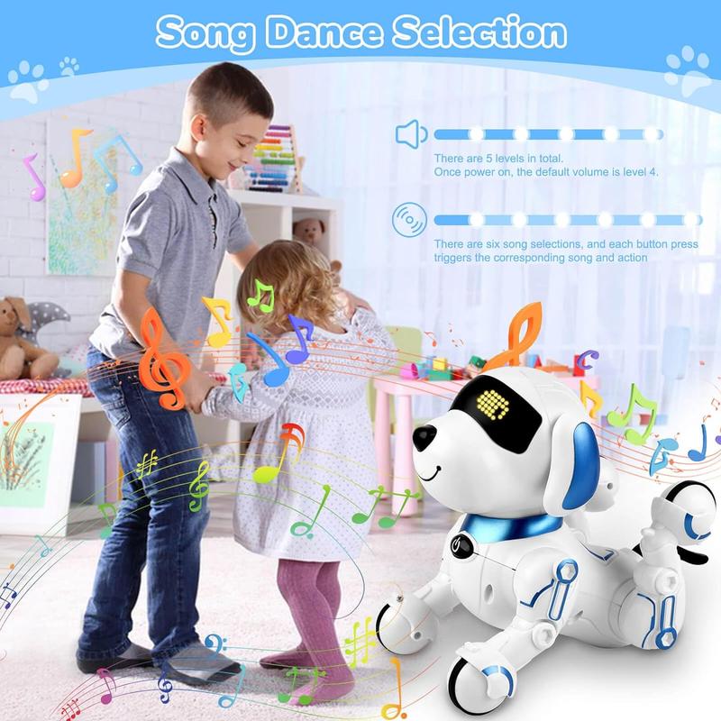 Remote Control Robot Dog Toy, Interactive RC Dog Robot Toys for Kids, Programmable Smart and Dancing Robot Toy, Imitates Animals Mini Pet Dog Robot with Sound and LED Eyes