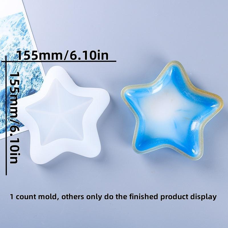 Star Shaped Silicone Mold, 1 Count DIY Star Shaped Storage Box Mold, Home Decoration Table Drop Glue Mold, DIY Mold for Candle Making