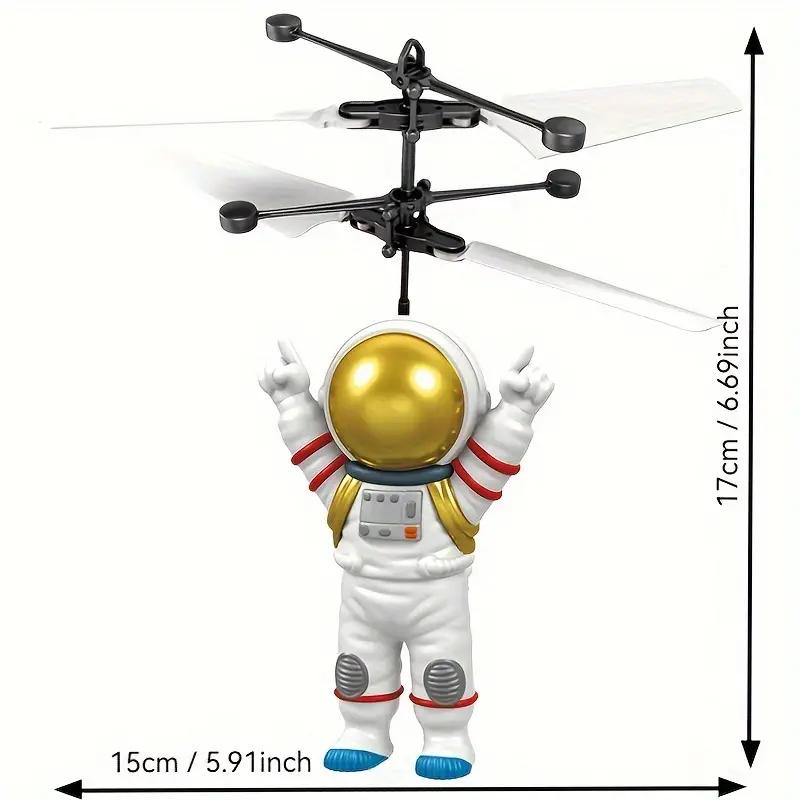 Astronaut-Themed Illuminated Flying Craft Toy - Cool Glowing Sensor-Controlled Helicopter for Youngsters