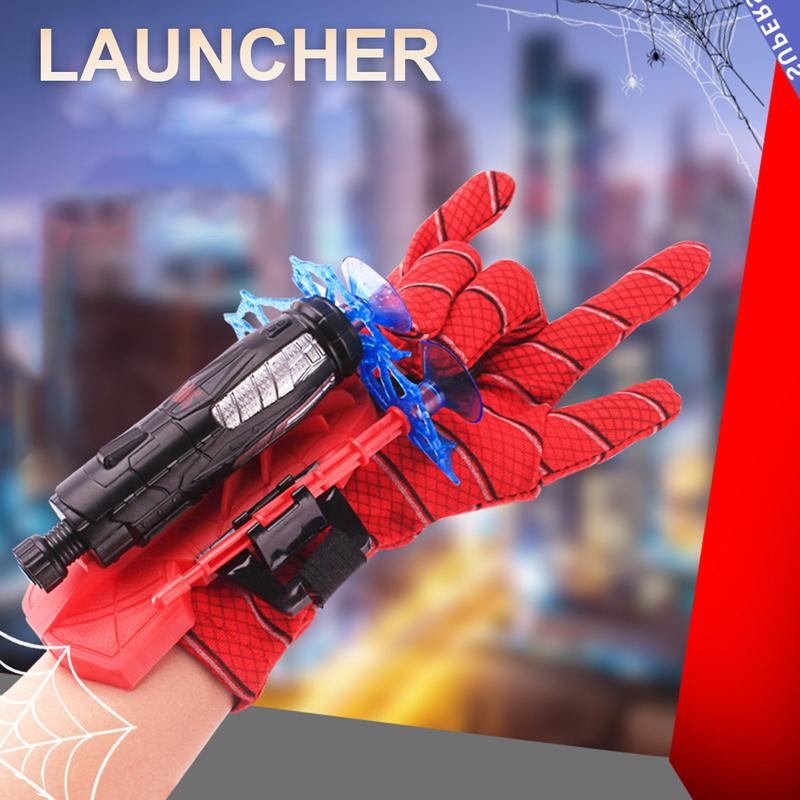 Spider Web Shooter Toy for Kids, Spider Gloves Launcher Cosplay Costume Props Party Supples Superhero Spider Role-Play Toy