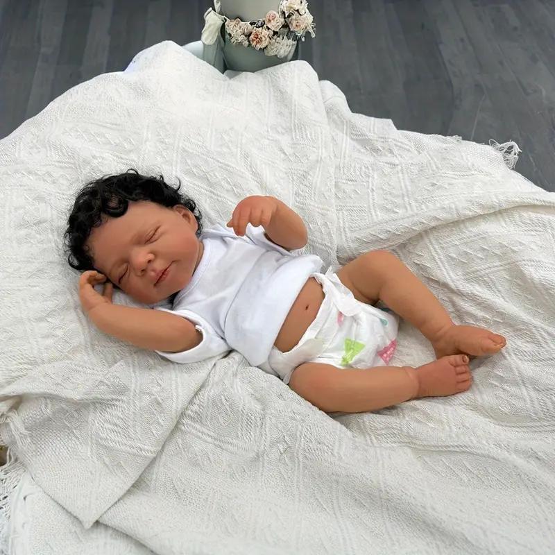 19in 49cm Reborn Doll, Soft Full Vinyl Realistic Sleeping Newborn Doll, Can Bath, Birthday Christmas Gift, 2 Outfits Included