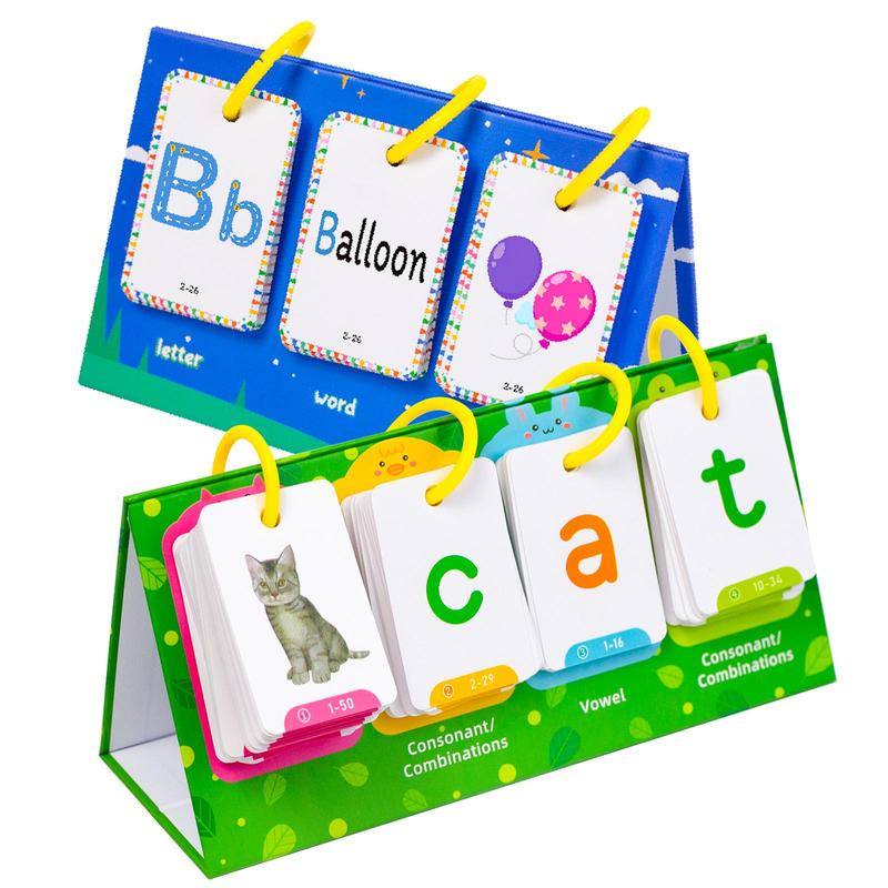 Alphabet Learning Flash Card, 2 Counts set Special Education Learning Card, Educational Card for Speech Therapy Reading Manipulative Spelling