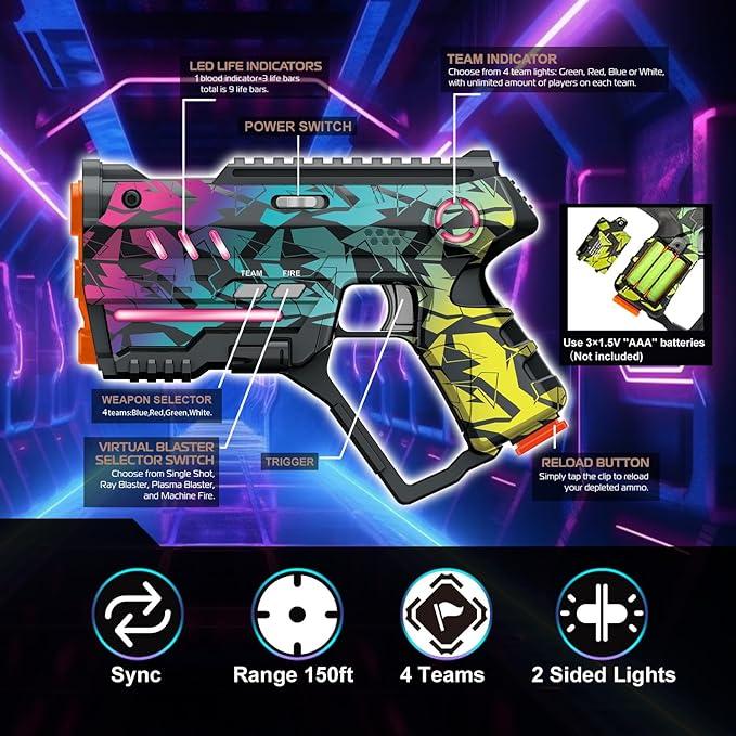 Laser Tag Set 2 Piece Set, Kids Indoor and Outdoor Games Lazer Tag Game, Gift Ideas for Kids Teens and Adults, Cool Toys for Teens 8 9 10 11 12 + Years Old Boys and Girls