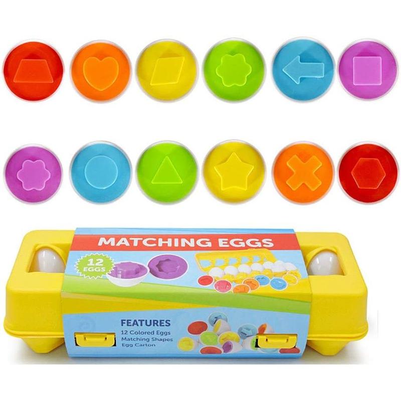 Easter Matching Eggs Connect Eggs Carton Toys Gifts  Kids Girls Boys Shape Color Egg Play Learn