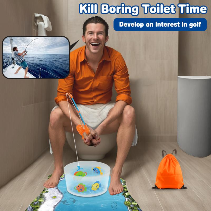 Kaelinda Toilet Fishing Funny Gifts for Men - White Elephant Gifts Potty Fisher to Kill Time, Bathroom Fishing Novelty Gag Gifts for Men Dad Husband Adults, Prank Joke Dad Gifts