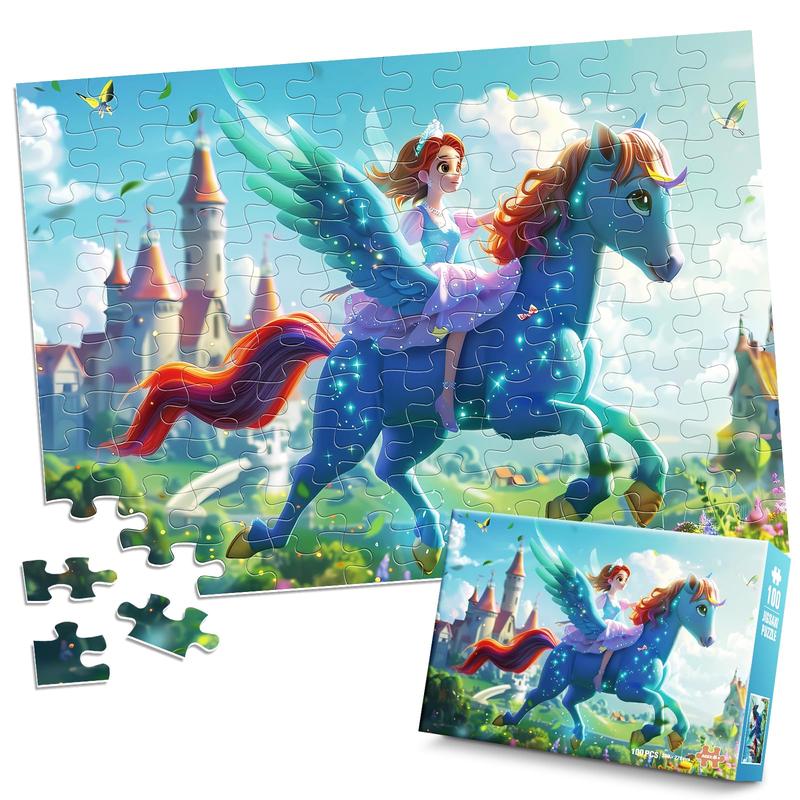 Puzzles for Kids Ages 4-8 Princess Cartoon Puzzle for Girls Age 5-10 100 Piece Jigsaw Puzzles for Kids Ages 4-10 Year Old - Colorful Puzzles Gifts