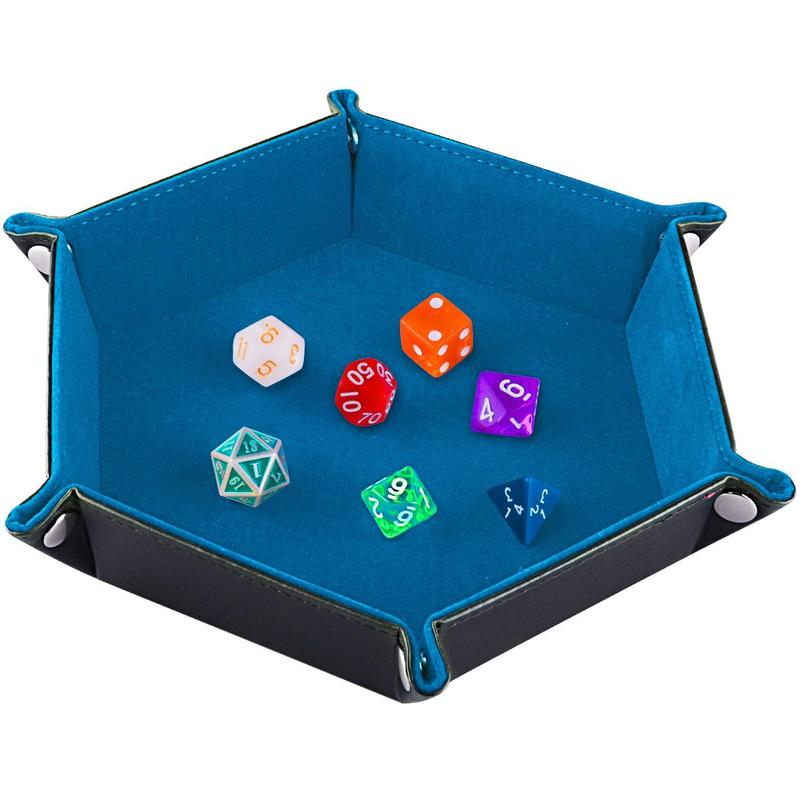 Double Sided Hexagonal Dice Tray (without Dice), Foldable Storage Box, Tabletop Dice Tray, Home Organizer for Home Office