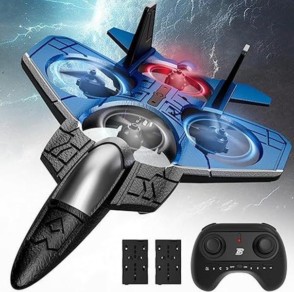 BEZGAR RC Airplane, F22 Raptor Fighter Model, RC Helicopter, Stunt Plane with LED Lights, rc planes for adults, Suitable for Children 4-12 Years Old